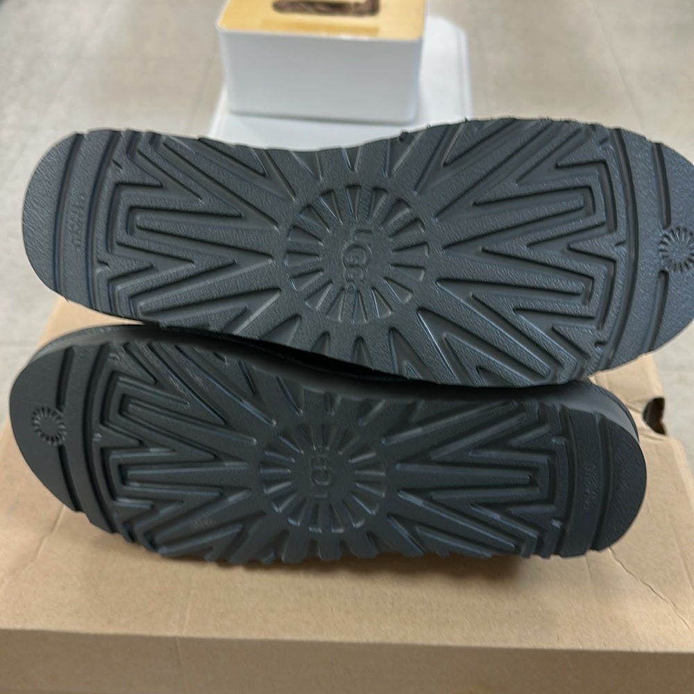 Ugg Mini Bailey Button in Gray Suede Boots with Button Detail - Picture 6 of 6